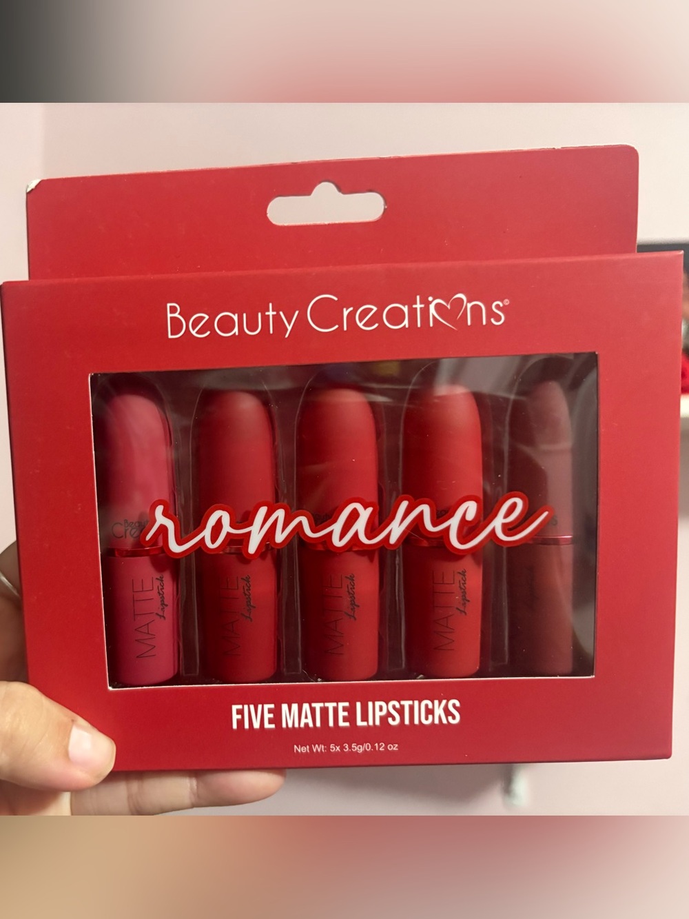 Beauty Creations Romance Five Matte Lipsticks – Red Collection